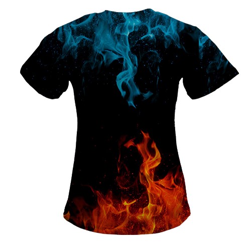 Женская 3D футболка "Brawl Stars" Fire (вид сзади)