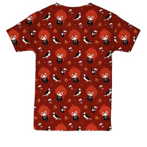 Дитяча 3D футболка Ділюк патерн - Genshin Impact (вид ззаду)