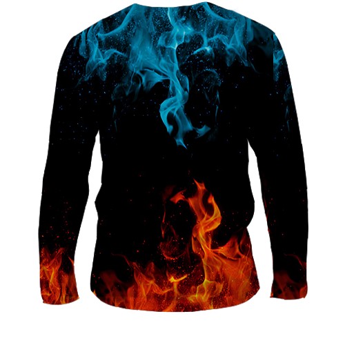 Мужской 3D лонгслив "Brawl Stars" Fire (вид сзади)