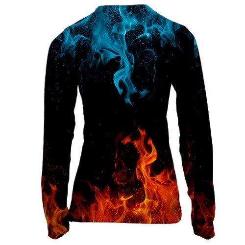 Женский 3D лонгслив "Brawl Stars" Fire (вид сзади)