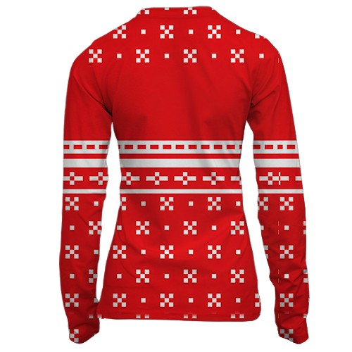 Жіночий 3D лонгслів Meowy Christmas (вид ззаду)