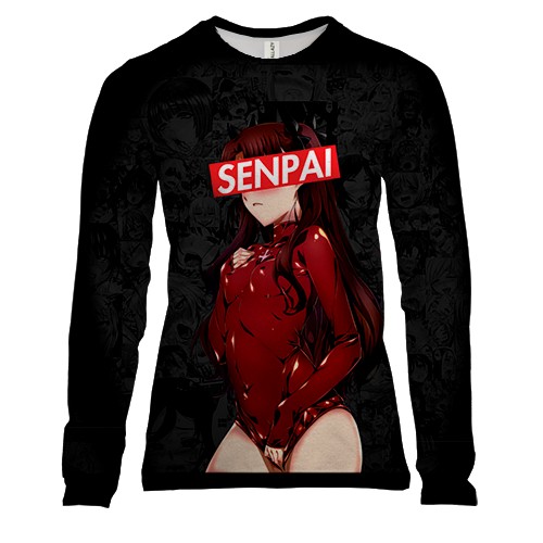 Жіночий 3D лонгслів Anime Senpai (вид спереду)