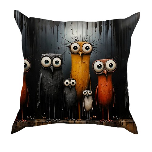3D подушка Совы (АРТ) (вид спереди)