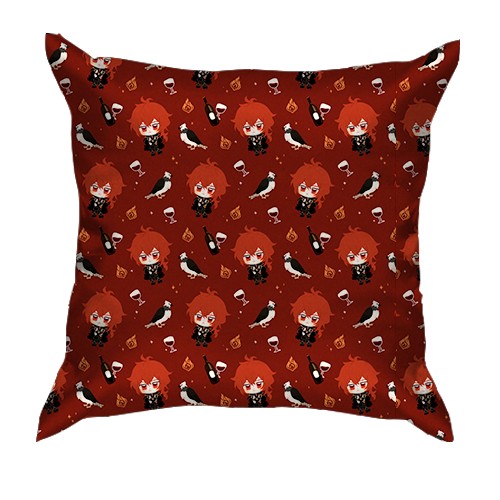 3D подушка Ділюк патерн - Genshin Impact (вид ззаду)