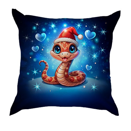 3D подушка з новорічною змією (вид спереду)