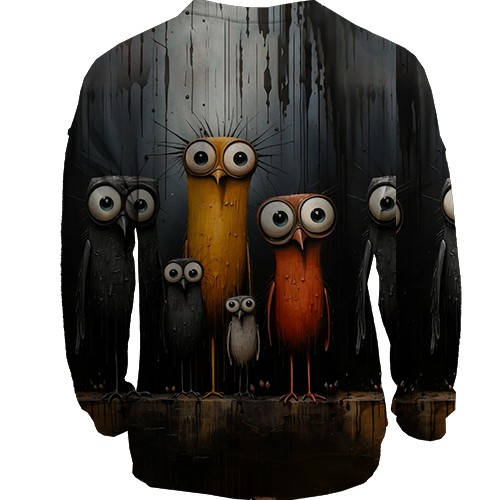 3D свитшот Совы (АРТ) (вид сзади)