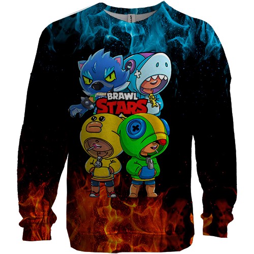 3D свитшот "Brawl Stars" Fire (вид спереди)