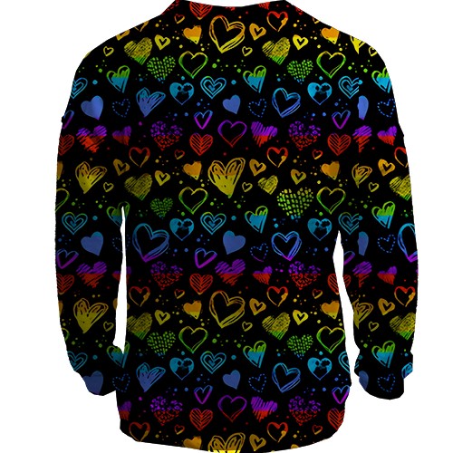 3D свитшот Сердца радуга 2 (вид сзади)