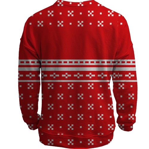 3D світшот Meowy Christmas (вид ззаду)