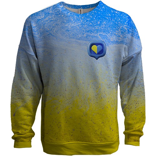 3D свитшот "Абстрактные волны в цветах флага" (вид спереди)