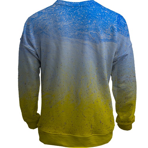 3D свитшот "Абстрактные волны в цветах флага" (вид сзади)