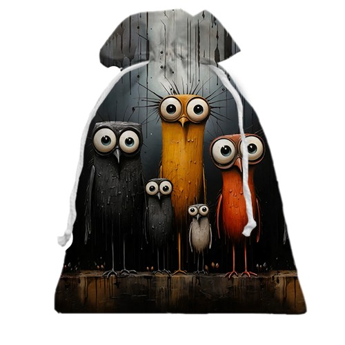 3D Подарунковий мішечок Сови (АРТ) (вид спереду)