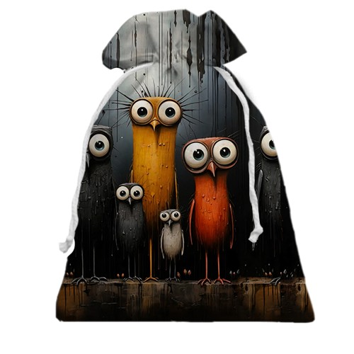 3D Подарунковий мішечок Сови (АРТ) (вид ззаду)