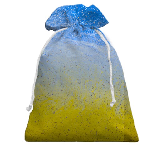 3D Подарунковий мішечок "Абстрактні хвилі в кольорах прапора" (вид ззаду)