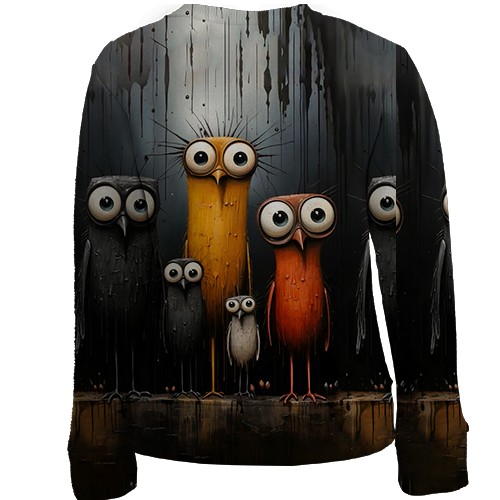 Детский 3D свитшот Совы (АРТ) (вид сзади)