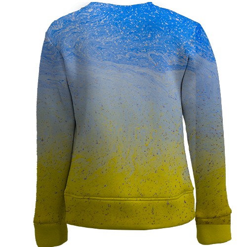 Дитячий 3D світшот "Абстрактні хвилі в кольорах прапора" (вид ззаду)