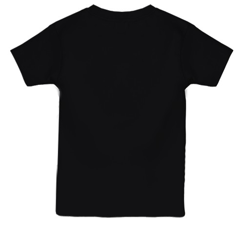 Дитяча 3D футболка з чорною трояндою (вид ззаду)