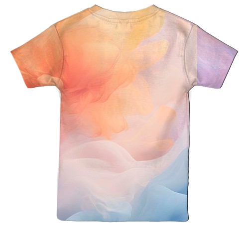Детская 3D футболка с цветным дымом (вид сзади)