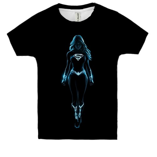 Детская 3D футболка Super Woman Neon (вид спереди)