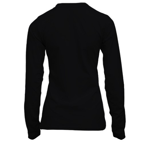 Жіночий 3D лонгслів з чорною трояндою (вид ззаду)