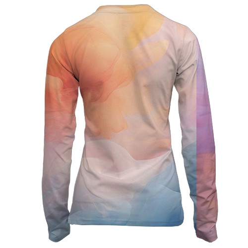 Жіночий 3D лонгслів з кольоровим димом (вид ззаду)