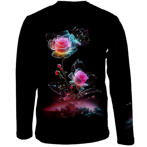 Детский 3D лонгслив со сказочной розой (вид сзади)