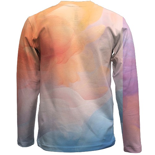 Детский 3D лонгслив с цветным дымом (вид сзади)