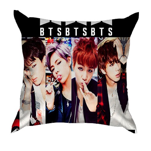 3D подушка с группой БТС (BTS) K-POP (вид спереди)