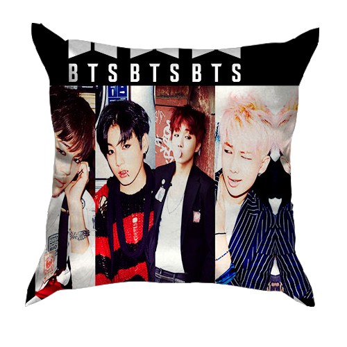 3D подушка с группой БТС (BTS) K-POP (вид сзади)