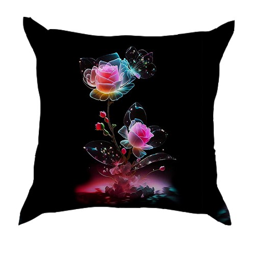 3D подушка з казковою трояндою (вид ззаду)