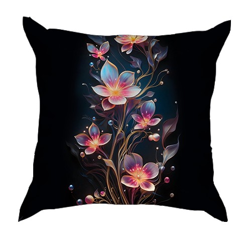 3D подушка з декоративними арт-квіти (вид спереду)