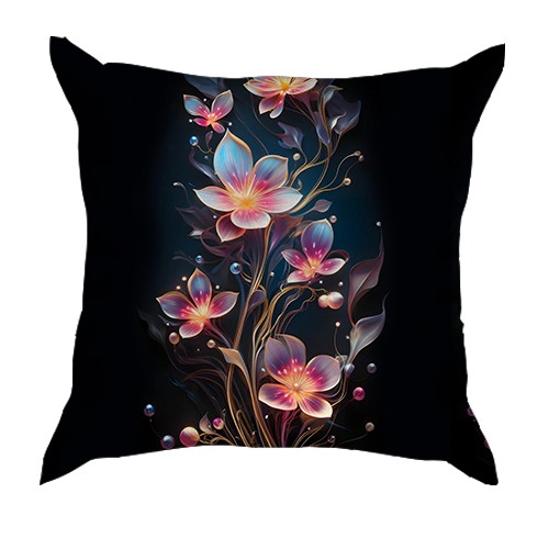 3D подушка з декоративними арт-квіти (вид ззаду)