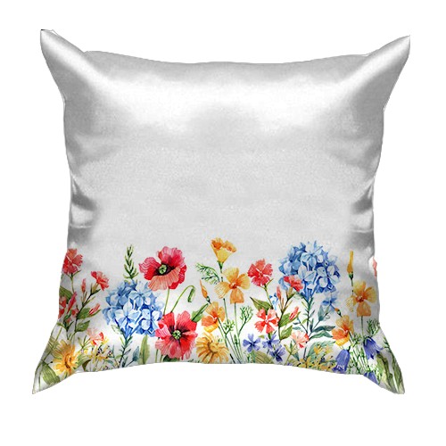 3D подушка з квітковим орнаментом знизу (вид ззаду)