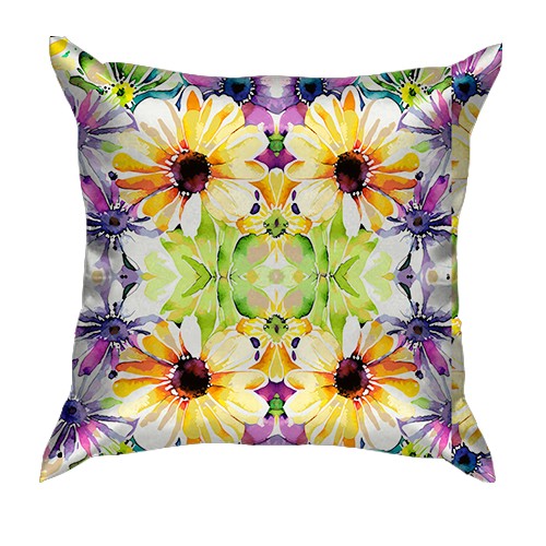 3D подушка Цветочный калейдоскоп (вид спереди)