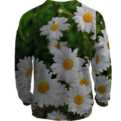 3D світшот з квітами ромашками (вид ззаду)