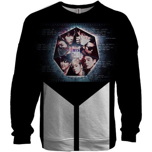 3D світшот з гуртом БТС (BTS) K-POP ARMY (2) (вид спереду)