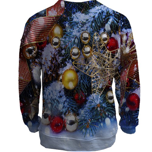3D свитшот с новогодней атрибутикой (вид сзади)