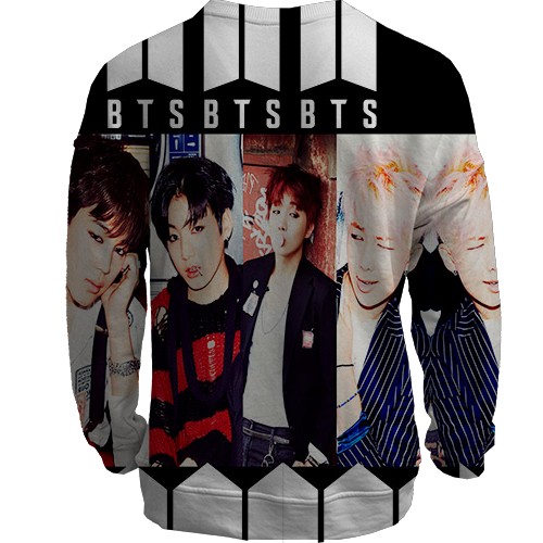 3D свитшот с группой БТС (BTS) K-POP (вид сзади)