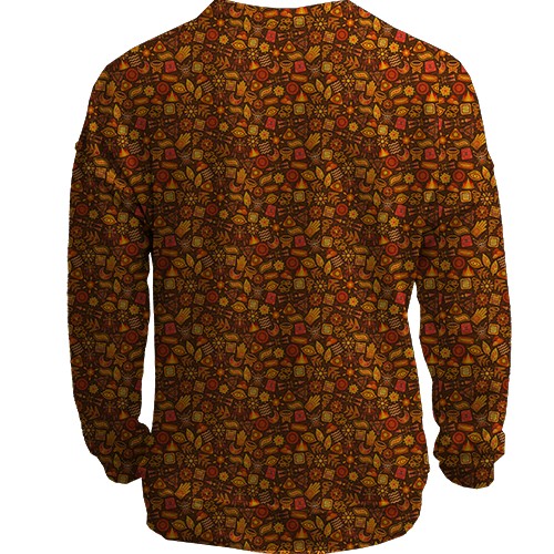 3D свитшот с орнаментом (вид сзади)