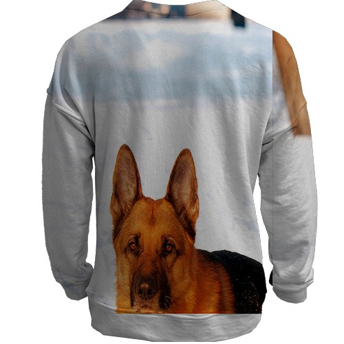 3D свитшот с немецкой овчаркой (вид сзади)