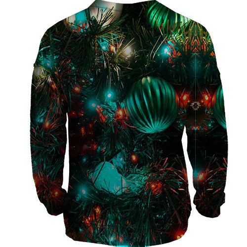 3D світшот з новорічними іграшками (вид ззаду)