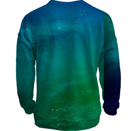 3D світшот з бірюзовим космосом (вид ззаду)