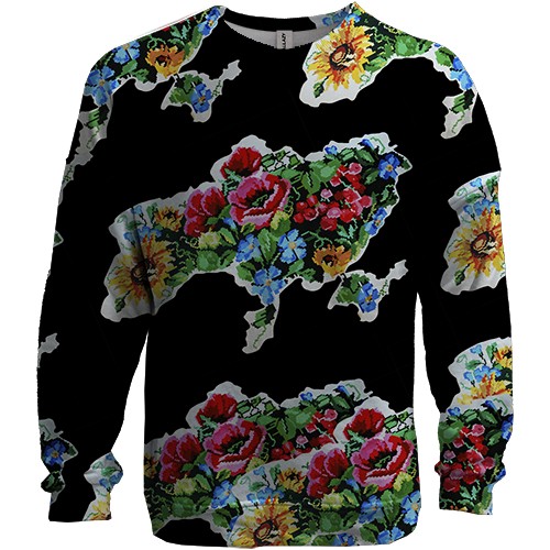 3D світшот з картою України (вид спереду)