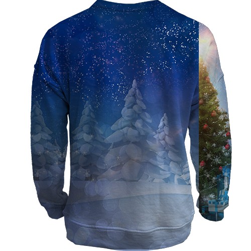 3D світшот з нарядженою ялинкою (вид ззаду)