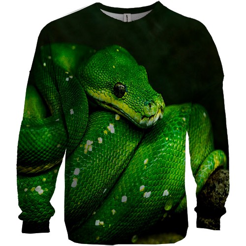 3D світшот із зеленою змією (вид спереду)