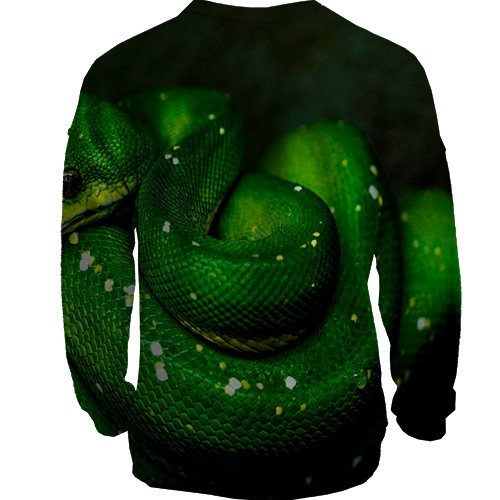 3D світшот із зеленою змією (вид ззаду)