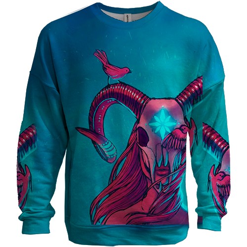 3D світшот зі знаком зодіаку Овен (вид спереду)