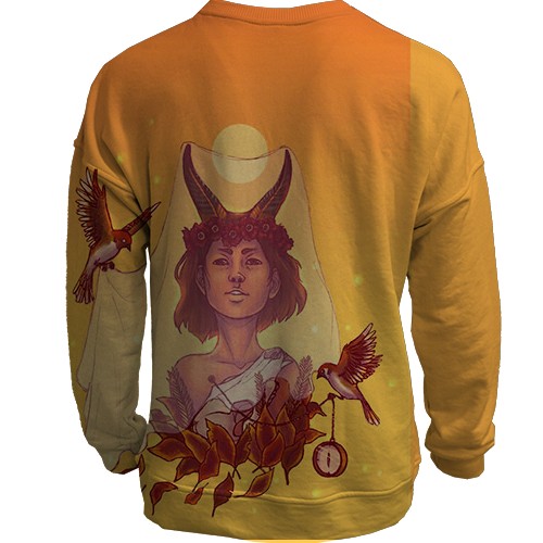 3D свитшот со знаком зодиака Козерог (вид сзади)