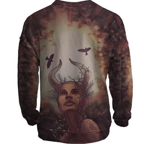 3D свитшот со знаком зодиака Дева (вид сзади)