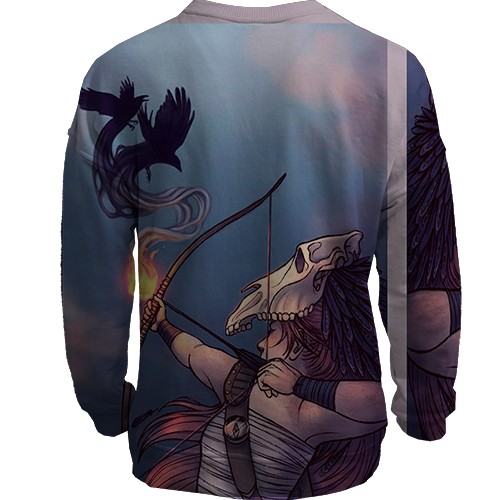 3D свитшот со знаком зодиака Стрелец (вид сзади)